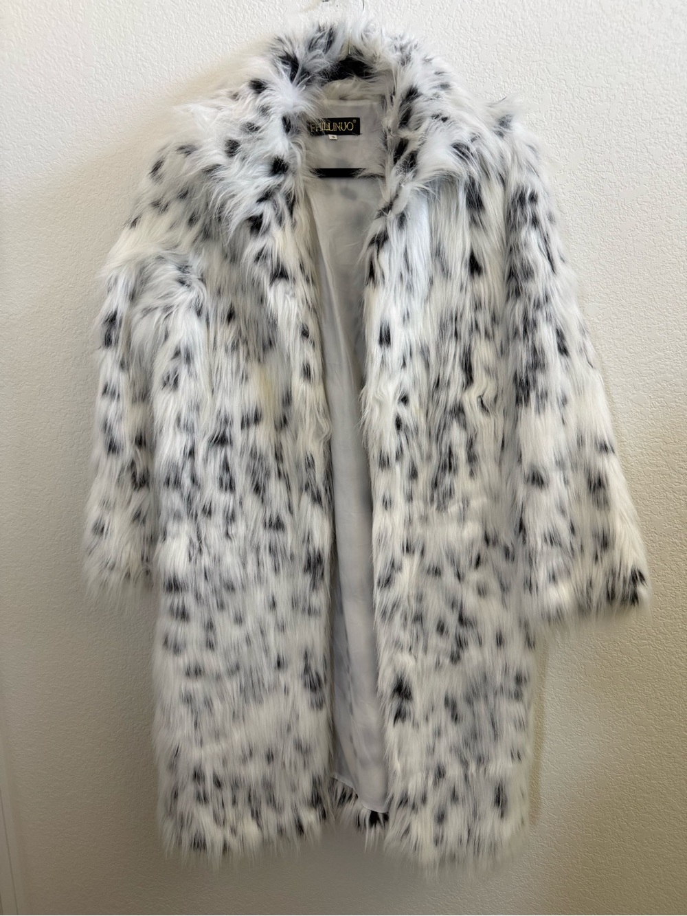 Valentino Faux Fur Spotted Coat - White with Black Spots